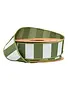 1.5" x 10 Yards Green & White Striped Ribbon