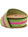 1.5" x 10 Yards Pink & Green Velvet Wired Ribbon