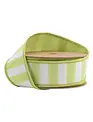 1.5" x 10 Yards Light Green & White Striped Ribbon