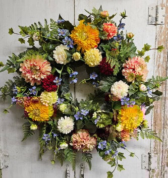 Custom Garden Dahlia Wreath