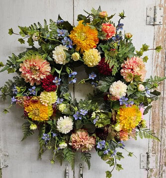 Custom Garden Dahlia Wreath