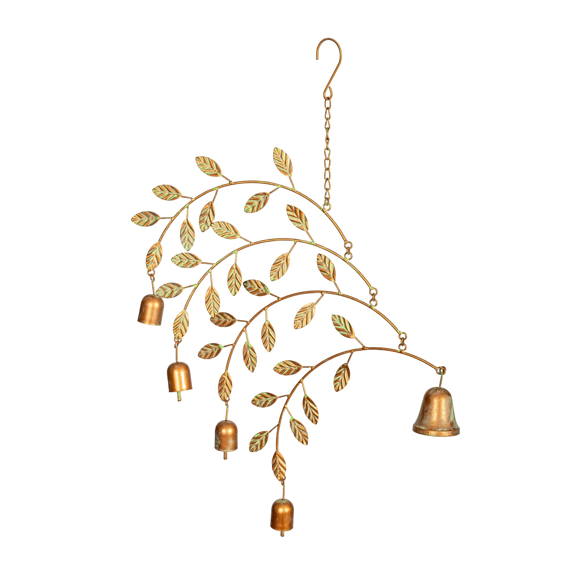 Blowing Leaves Verdigris Wind Chime