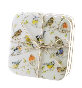 Set of 4 Birds on Branch Coasters