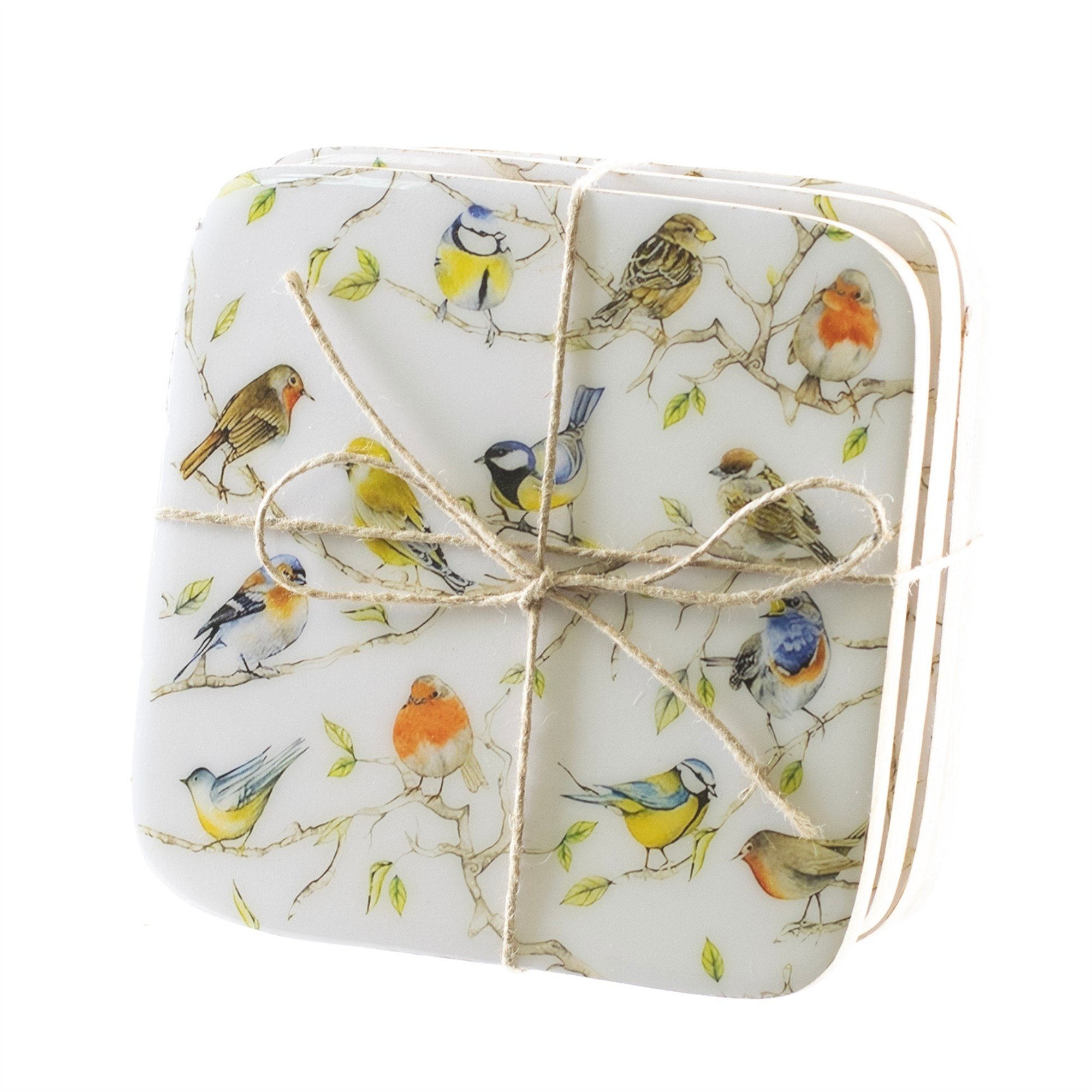 Set of 4 Birds on Branch Coasters