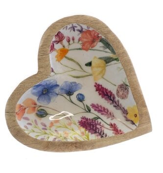 Mango Wood Wildflower Heart Dish