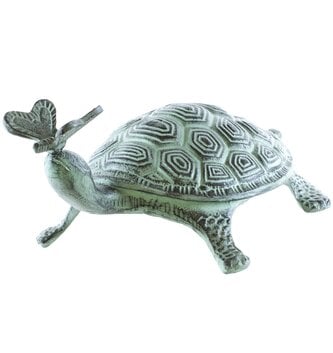Metal Turtle with Butterfly Garden Art