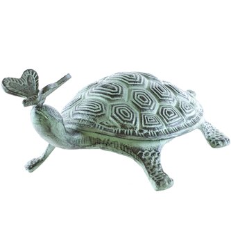 Metal Turtle with Butterfly Garden Art