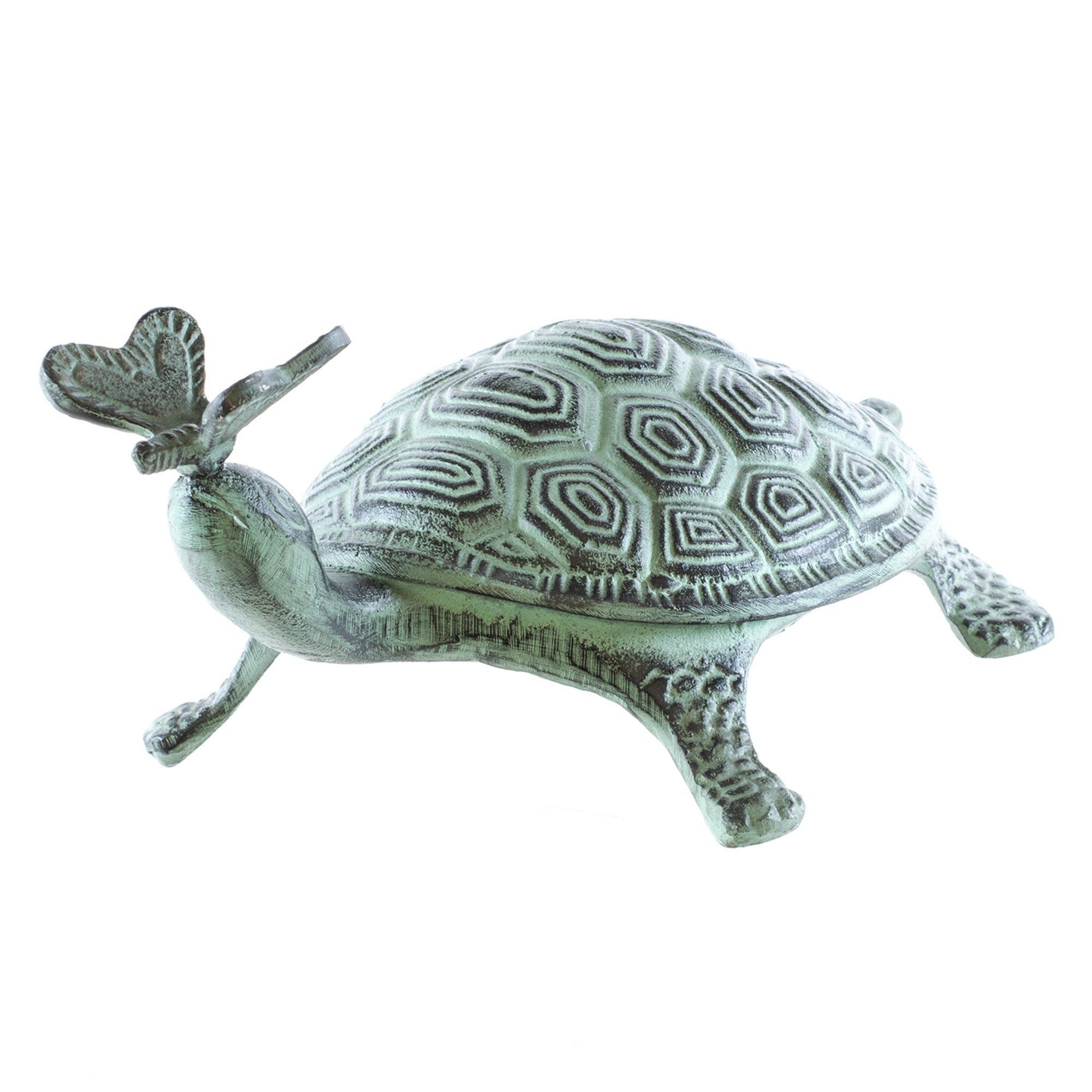 Metal Turtle with Butterfly Garden Art