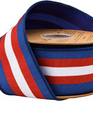 2.5" x 10 Yards Red White & Blue Stripe Wired Dupioni Ribbon