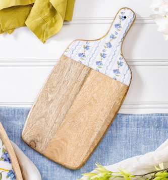 Large Wooden Blue Hydrangea Cutting Board
