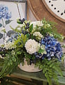 Custom Hues of Blue Hydrangea Arrangement