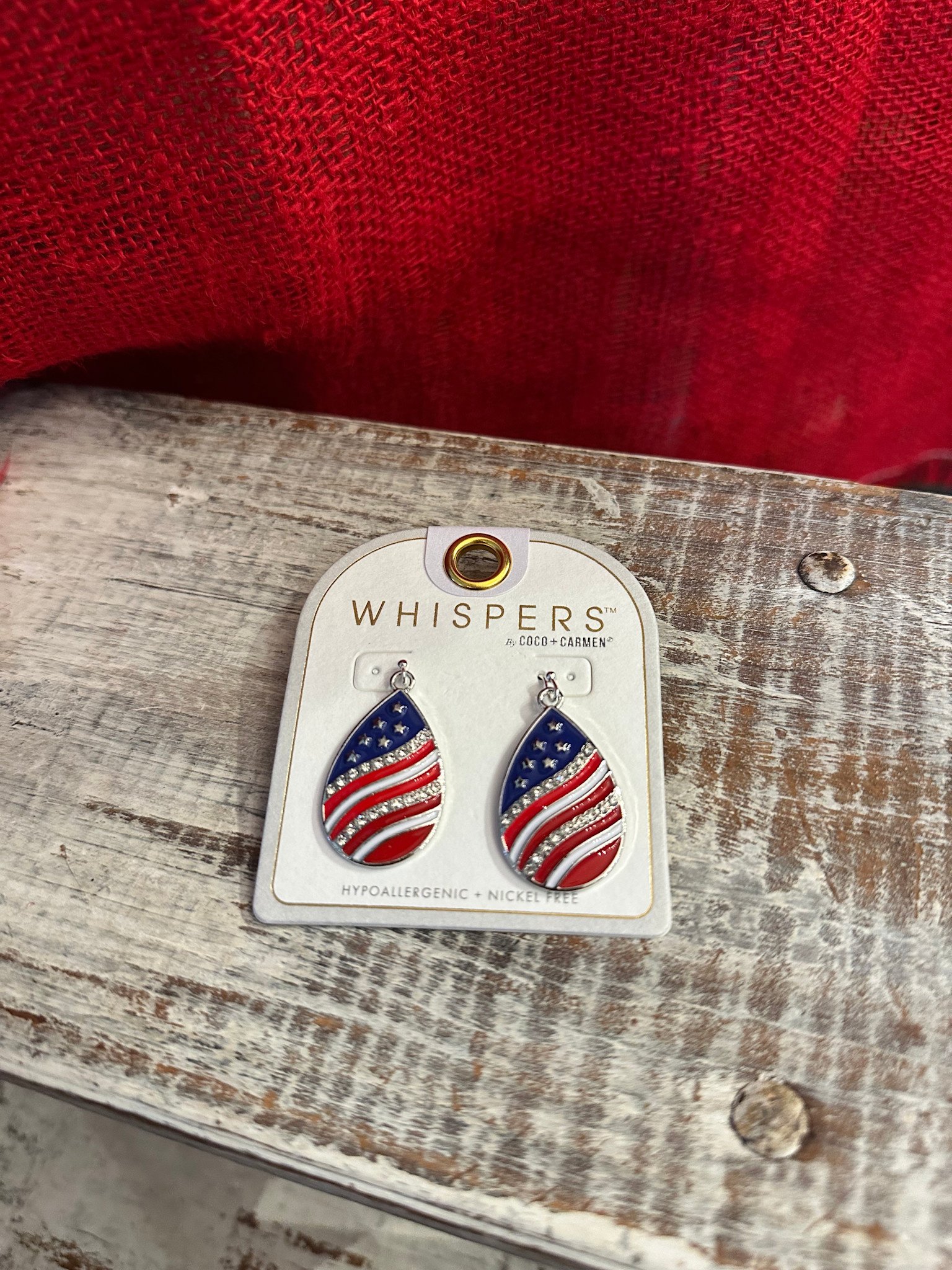 Teardrop Stars and Stripes Earrings