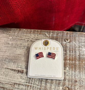 Sparkle Stars and Stripes Stud Earrings