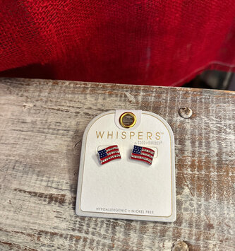 Sparkle Stars and Stripes Stud Earrings