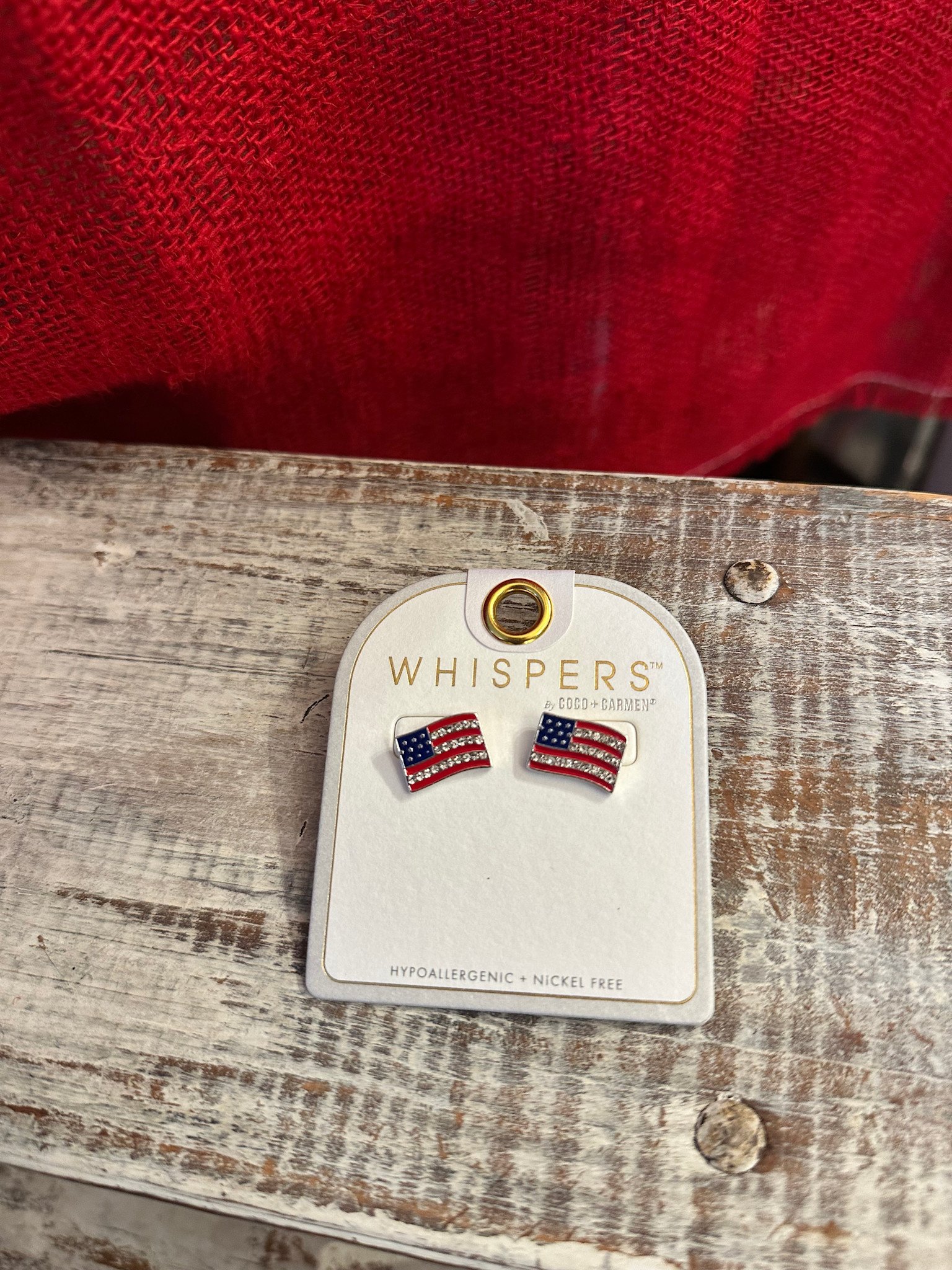 Sparkle Stars and Stripes Stud Earrings