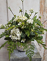 Custom Hydrangea and Rose Myrtle Arrangement