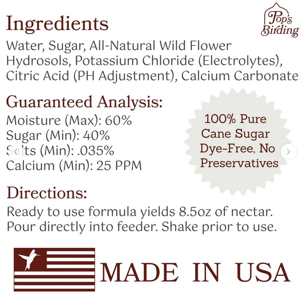 Ready to Use Nectarade Hummingbird Food 8.5 oz