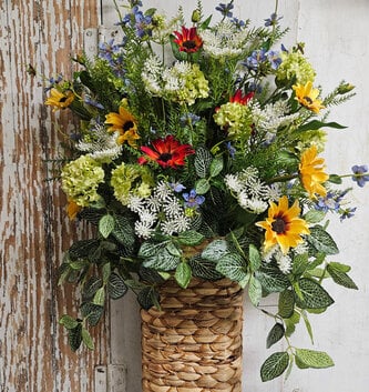 Custom Wildflower Wall Basket