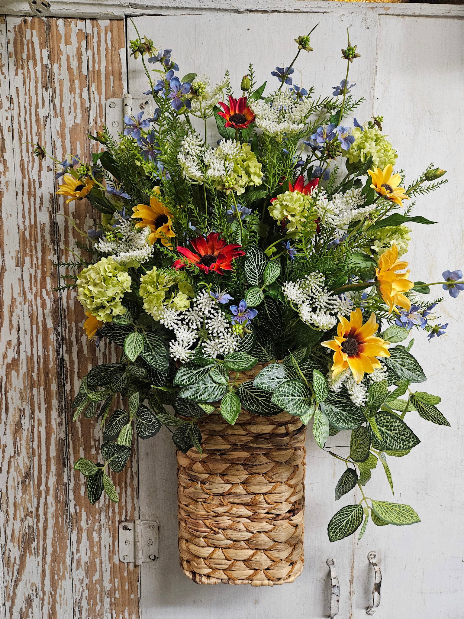 Custom Wildflower Wall Basket