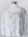 Lace Detail White & Blue Floral Tunic