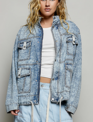 Blue Denim & Lace Jacket By: POL