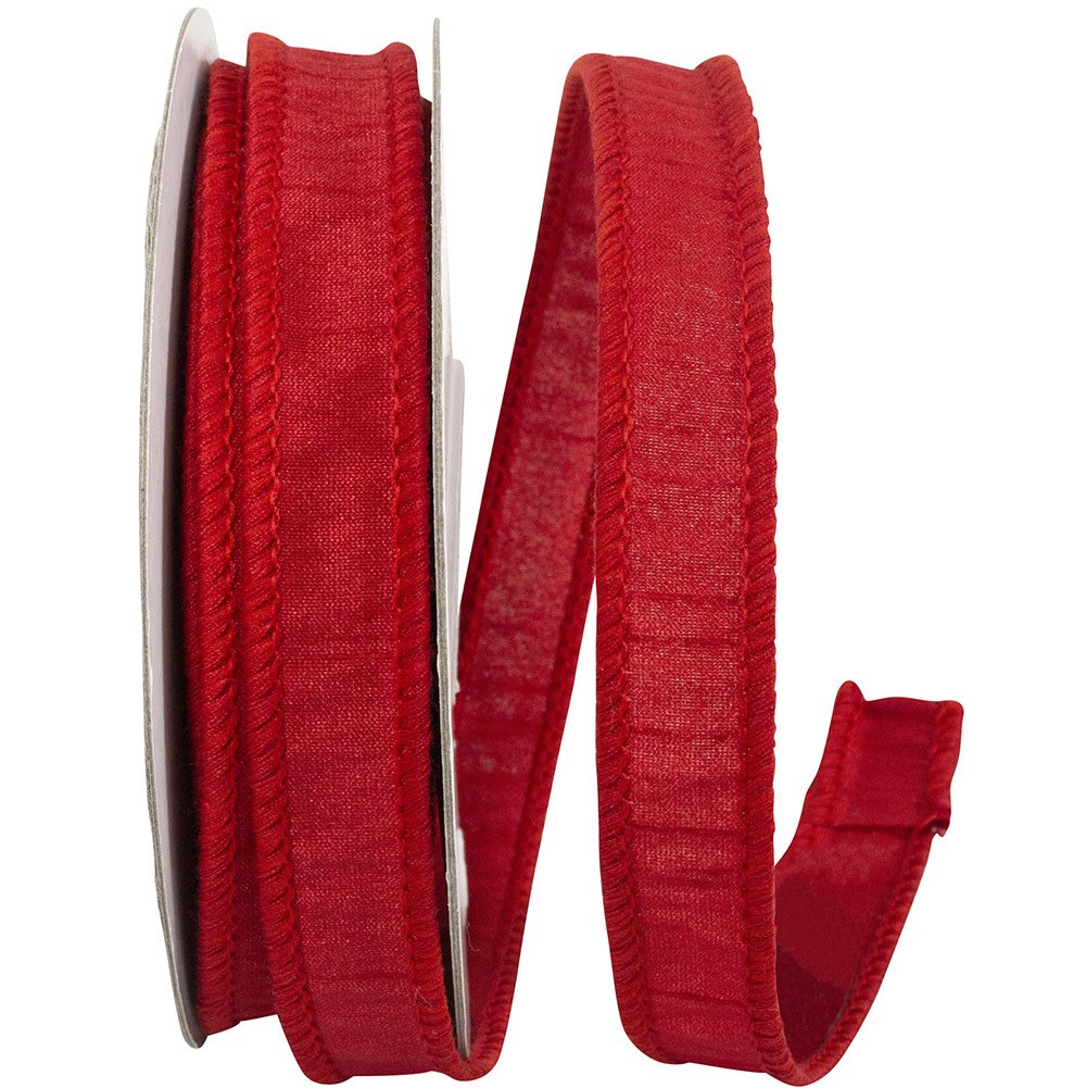 7/8" x 10 Yards Solid Patriotic Red Wired Ribbon