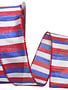 1.5" x 20 Yards Liberty Striped Wired Ribbon