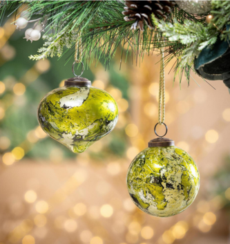 Shades of Green Glass Ornament (2-Styles)