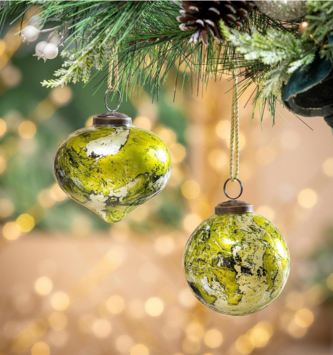 Shades of Green Glass Ornament (2-Styles)