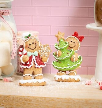Mr & Mrs Sugar & Stripes Gingerbread Couple