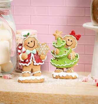 Mr & Mrs Sugar & Stripes Gingerbread Couple