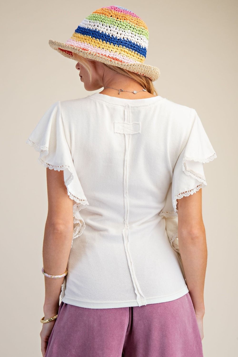 Easel Dolman Sleeve Mineral Wash Top by: Easel