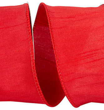 2.5" x 10 Yards Liberty Red Dupioni Wired Ribbon