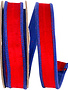 7/8" x 5 Yards Velvet Red/Blue Wired Ribbon