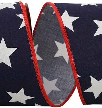 2.5" x 10 Yards Celebration Stars Wired Edge Ribbon