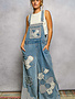 POL Clothing Inc Embroidered Flower Patchwork Overalls By: POL