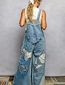 POL Clothing Inc Embroidered Flower Patchwork Overalls By: POL