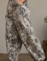 Easel Animal Print Denim Barrel Pant By: Easel