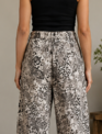 Easel Animal Print Denim Barrel Pant By: Easel