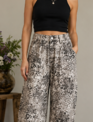 Easel Animal Print Denim Barrel Pant By: Easel