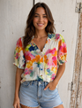 Watercolor Cloudburst V-neck Blouse By: Lior Paris