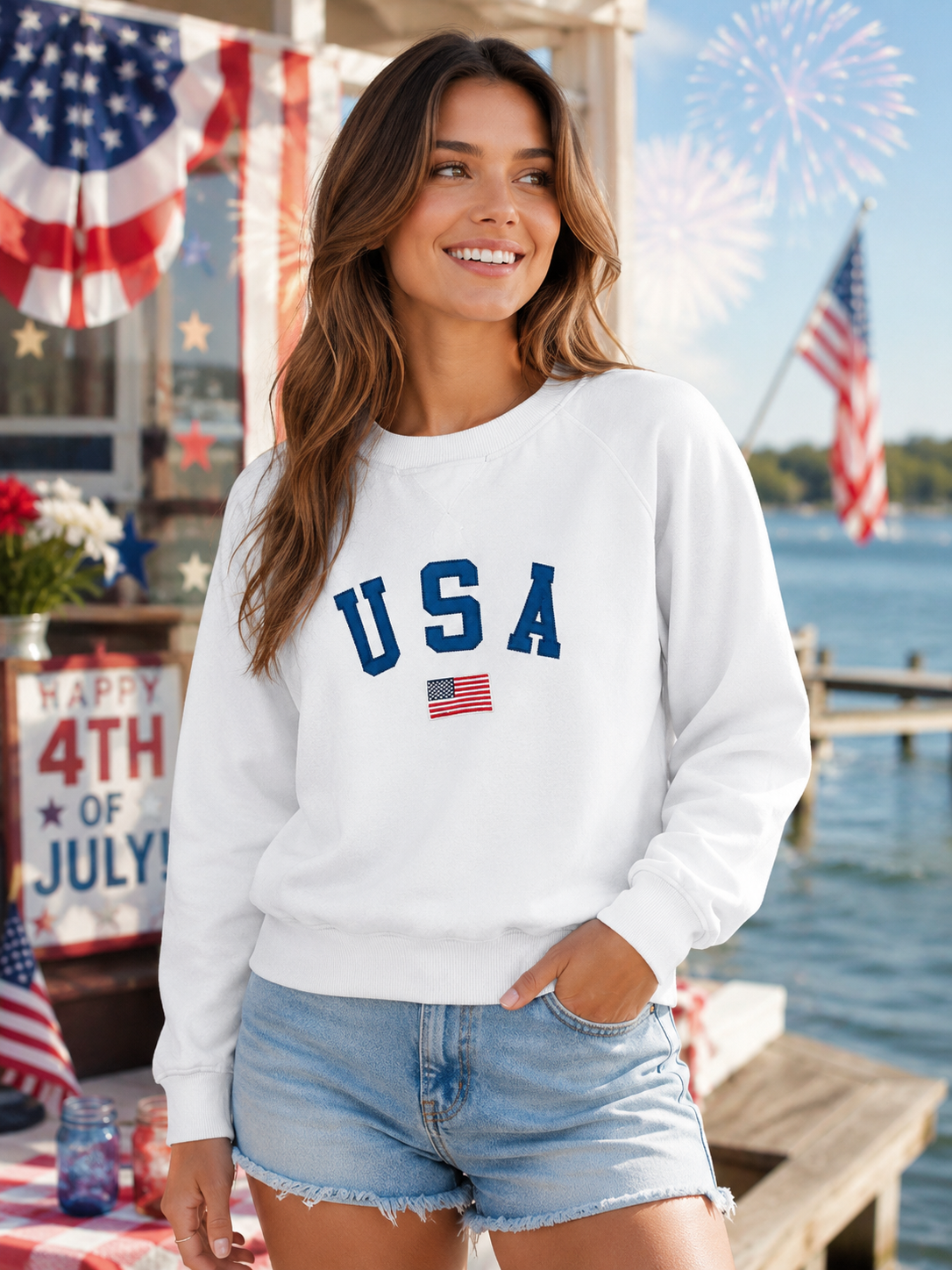 Simply Southern Summer Crew USA Sweatshirt By: Simply Southern