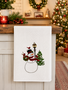 Snowman & Cardinal Embroidered Holiday Towel