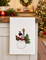 Snowman & Cardinal Embroidered Holiday Towel