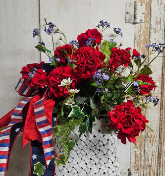 Custom Red White & Blue Patriotic Wall Basket