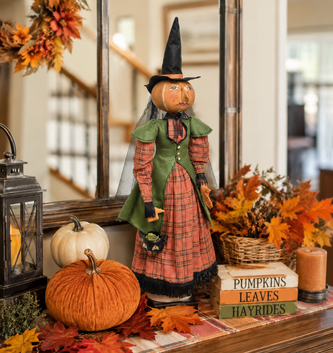 Opelia Pumpkin Witch on Stand