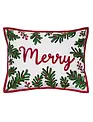 Botanical Merry Christmas Pillow