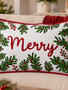 Botanical Merry Christmas Pillow