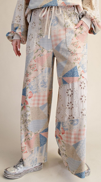 Easel Patchwork Print Vintage Pants By: Easel