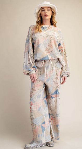 Easel Patchwork Print Vintage Pants By: Easel